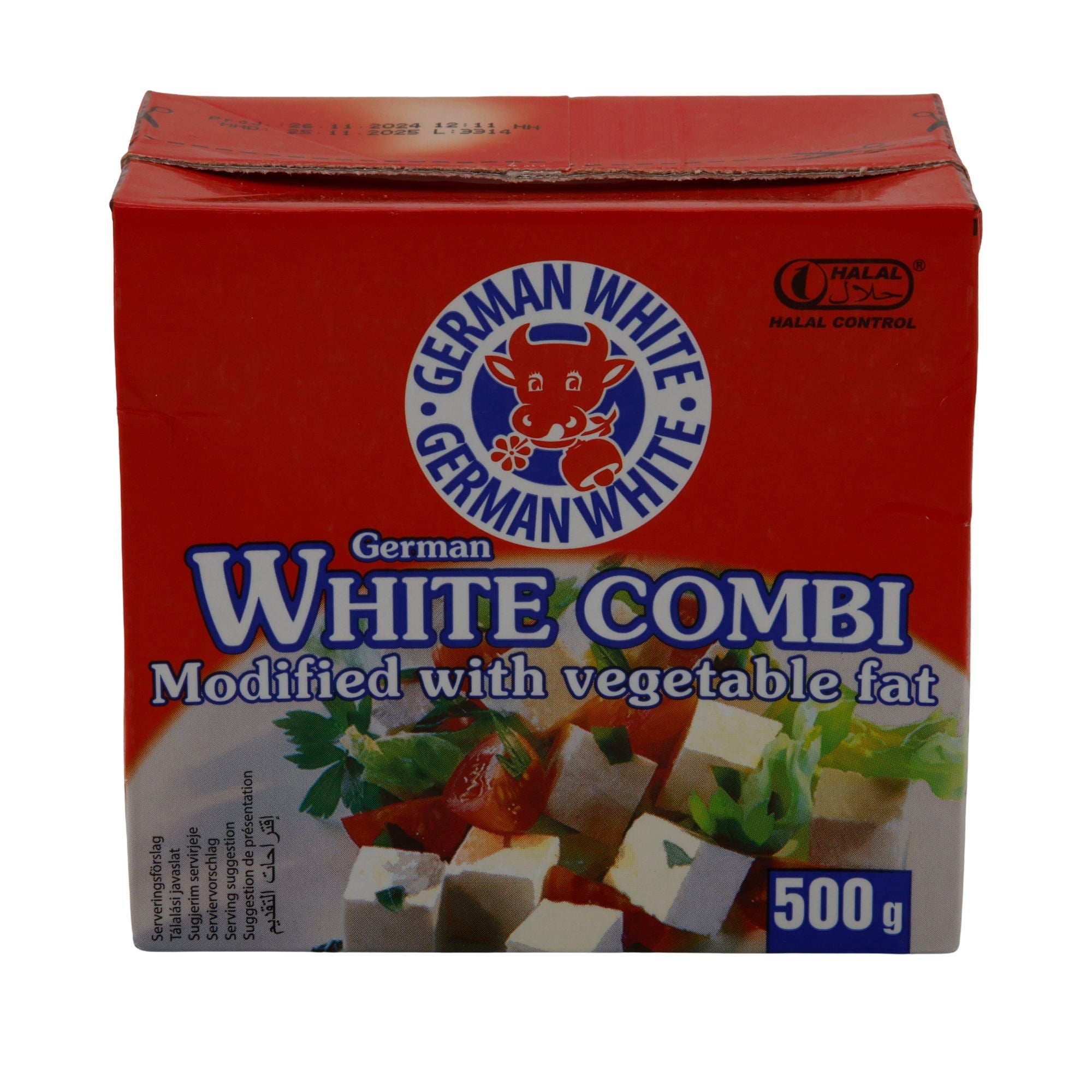Milcherzeugnis German White Combi | Mit pflanzlichen Fetten | Vielseitiger Genuss | 500 g LUCKY COW